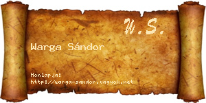 Warga Sándor névjegykártya